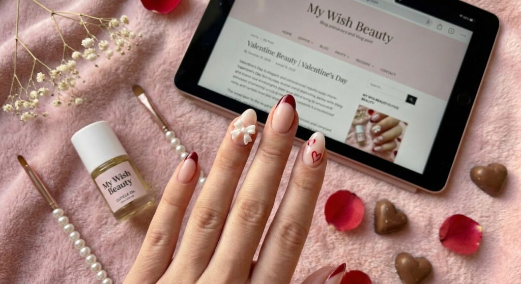 diseños de uñas para San Valentín